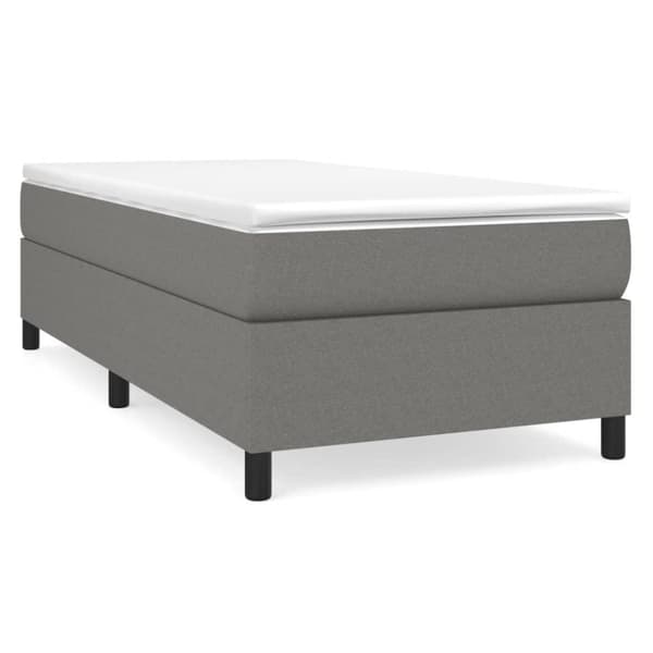 vidaXL sengeramme 90x200 cm stof mørkegrå