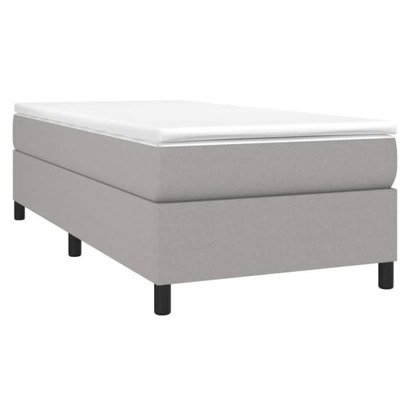 vidaXL sengeramme 90x200 cm stof lysegrå
