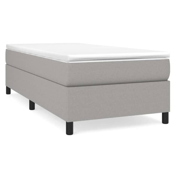vidaXL sengeramme 90x200 cm stof lysegrå