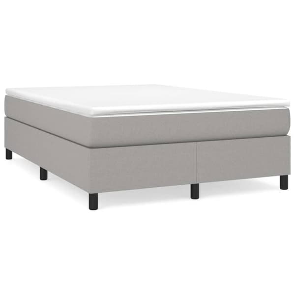 vidaXL sengeramme til kontinentalseng 140x190 cm stof lysegrå