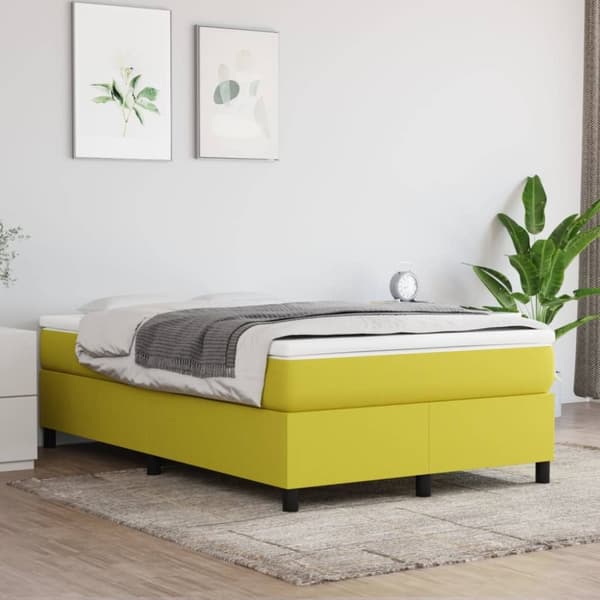 vidaXL sengeramme til kontinentalseng 120x200 cm stof grøn