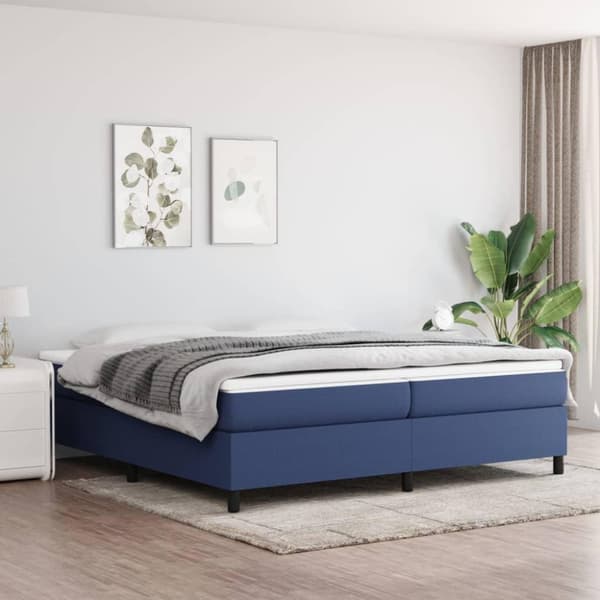 vidaXL sengeramme 200x200 cm stof blå