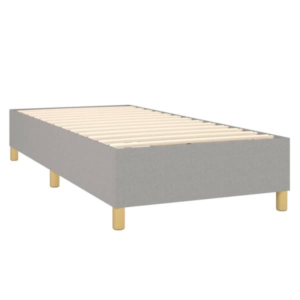 vidaXL sengeramme 90x190 cm stof lysegrå