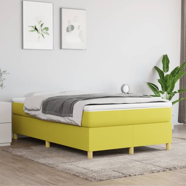vidaXL sengeramme til kontinentalseng 120x200 cm stof grøn
