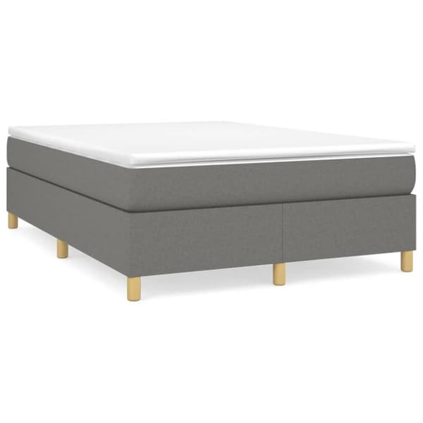 vidaXL sengeramme til kontinentalseng 140x200 cm stof mørkegrå