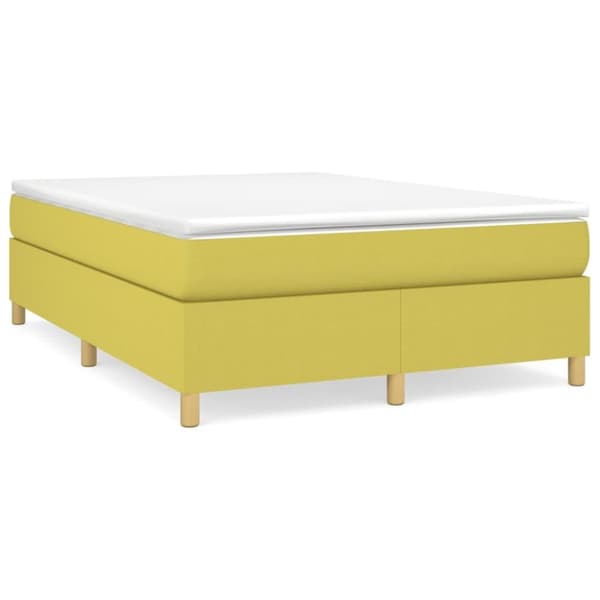 vidaXL sengeramme til kontinentalseng 140x190 cm stof grøn