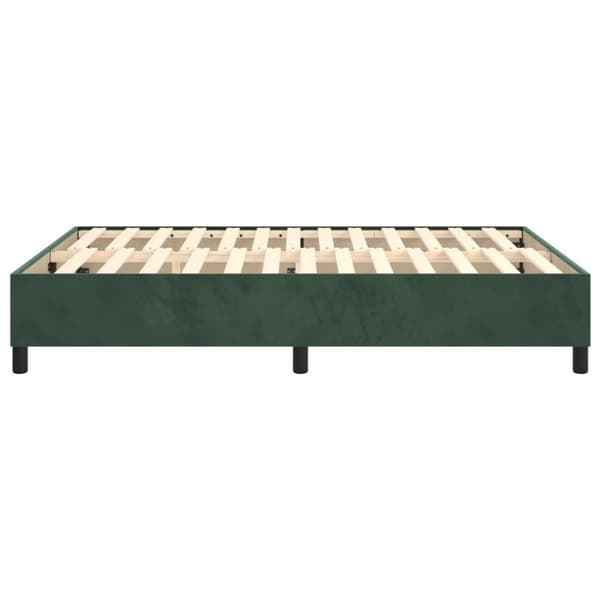 vidaXL sengeramme 140x190 cm fløjl mørkegrøn