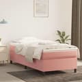 Miniatyrbillede 2 af 9: vidaXL sengeramme til kontinentalseng 90x200 cm fløjl pink