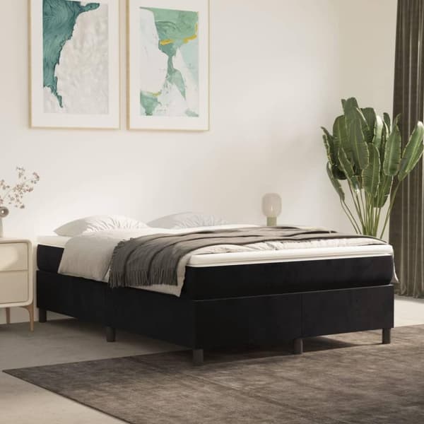 vidaXL sengeramme til kontinentalseng 140x190 cm fløjl sort