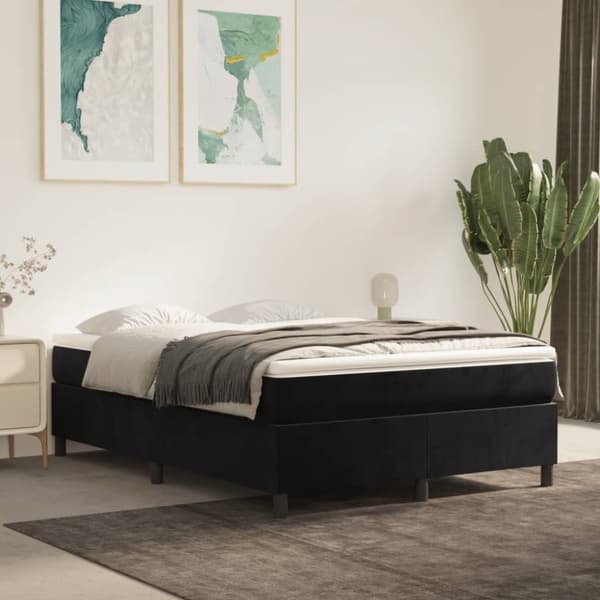 vidaXL sengeramme til kontinentalseng 140x190 cm fløjl sort