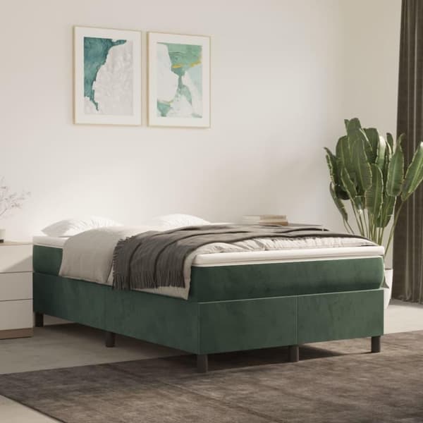 vidaXL Ramsäng mörkgrön 120x200 cm sammet