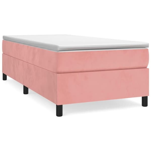 vidaXL Sängram rosa 90x190 cm sammet