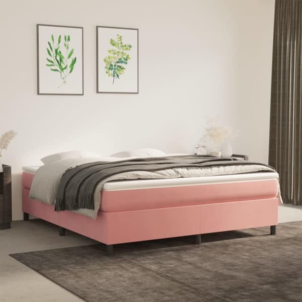 vidaXL Sängram rosa 180x200 cm sammet