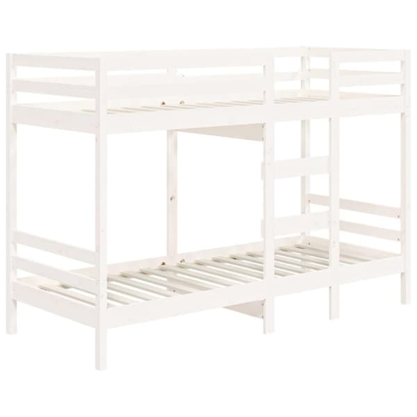 vidaXL Køyeseng hvit 90x200 cm heltre furu