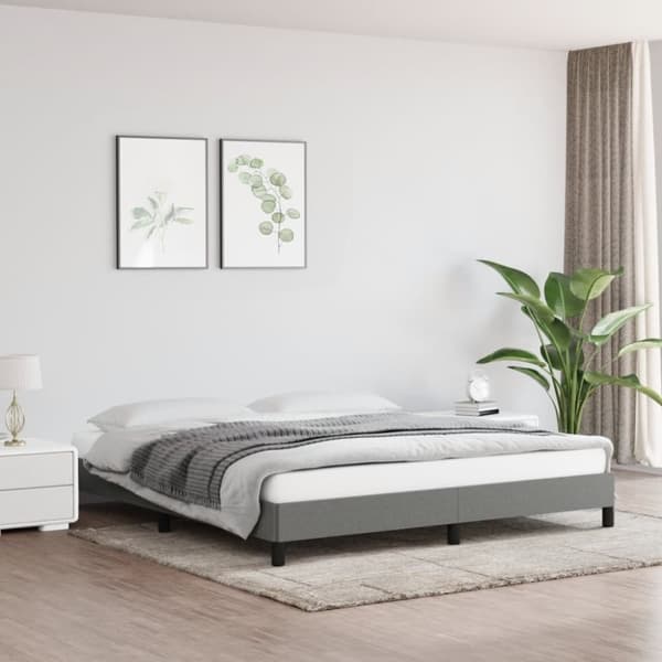 vidaXL sengeramme 180x200 cm stof mørkegrå
