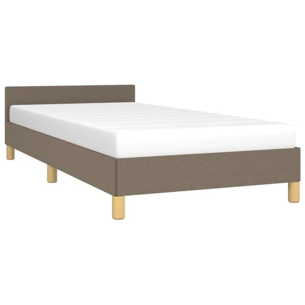 vidaXL Sängram med huvudgavel utan madrass taupe 80x200 cm tyg