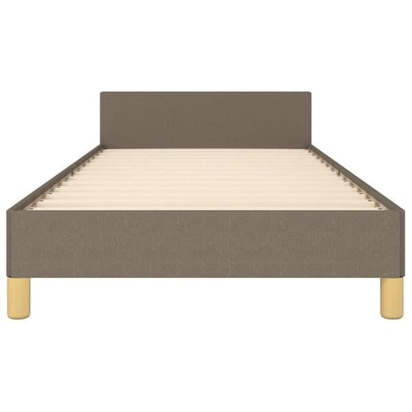 vidaXL Sängram med huvudgavel utan madrass taupe 80x200 cm tyg