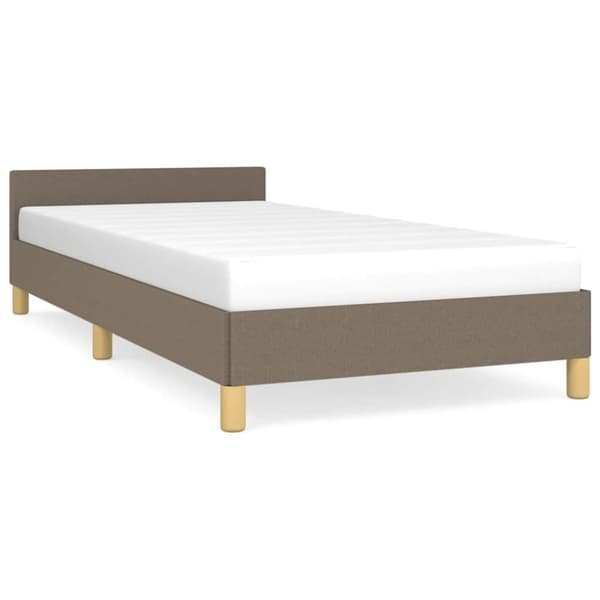 vidaXL Sängram med huvudgavel utan madrass taupe 80x200 cm tyg