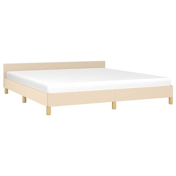 vidaXL Sängram utan madrass gräddvit 160x200 cm tyg