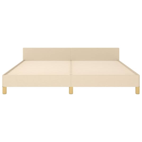 vidaXL Sängram utan madrass gräddvit 160x200 cm tyg
