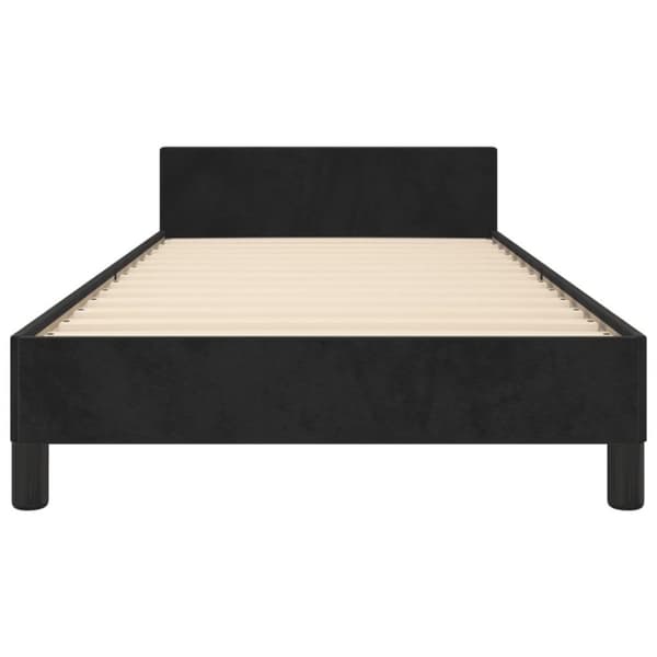 vidaXL sengeramme med sengegavl 90x200 cm fløjl sort