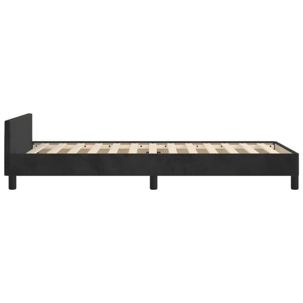 vidaXL sengeramme med sengegavl 90x200 cm fløjl sort