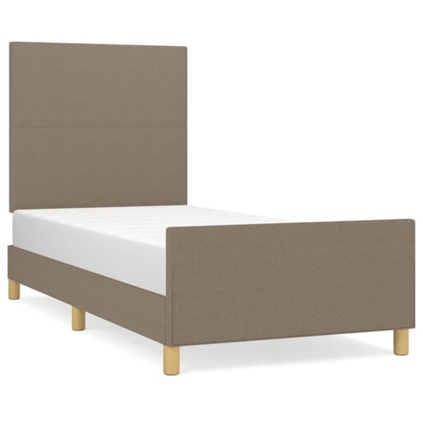 vidaXL sengeramme med sengegavl 80x200 cm stof gråbrun