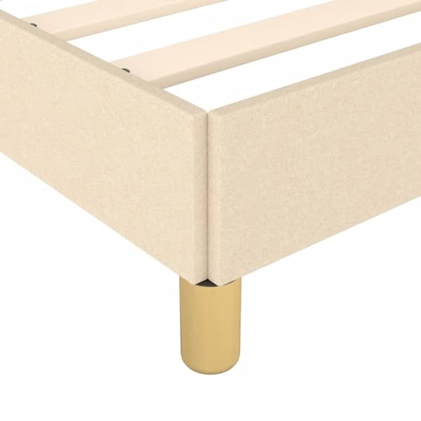 vidaXL Sängram med huvudgavel gräddvit 80x200 cm tyg