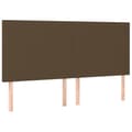 Miniatyrbillede 9 af 11: vidaXL sengeramme med sengegavl 160x200 cm stof mørkebrun