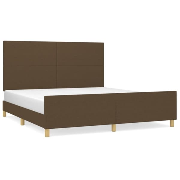 vidaXL sengeramme med sengegavl 160x200 cm stof mørkebrun