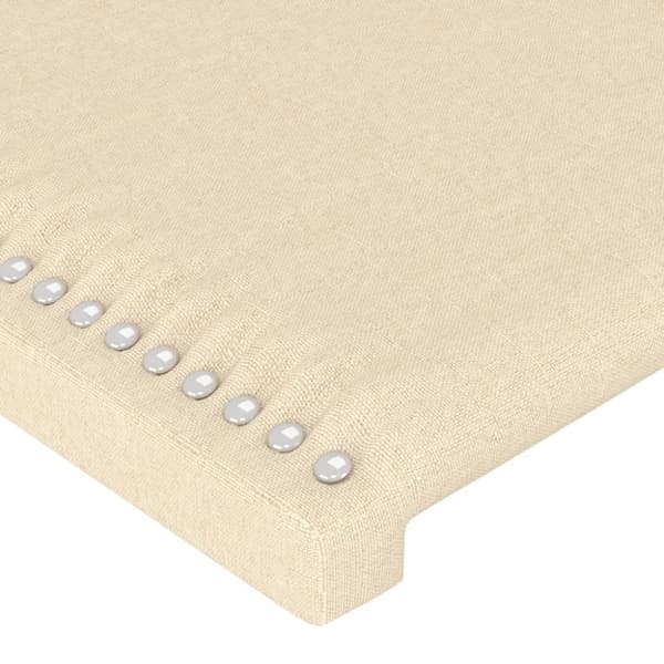 vidaXL sengeramme med sengegavl 80x200 cm stof cremefarvet