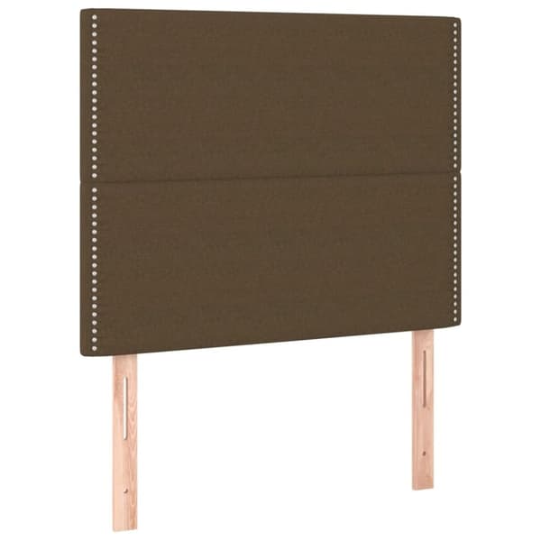 vidaXL sengeramme med sengegavl 90x190 cm stof mørkebrun