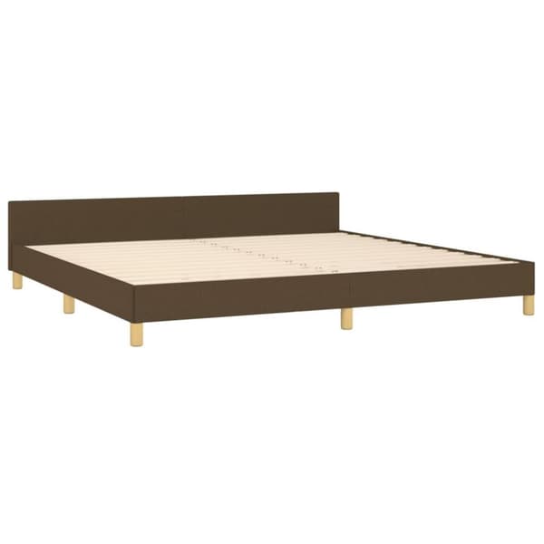 vidaXL sengeramme med sengegavl 200x200 cm stof mørkebrun