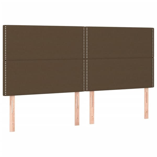 vidaXL sengeramme med sengegavl 200x200 cm stof mørkebrun