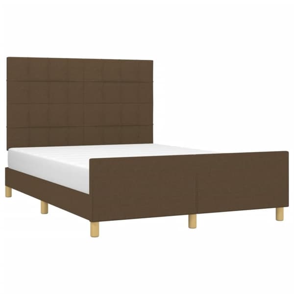 vidaXL sengeramme med sengegavl 140x190 cm stof mørkegrøn