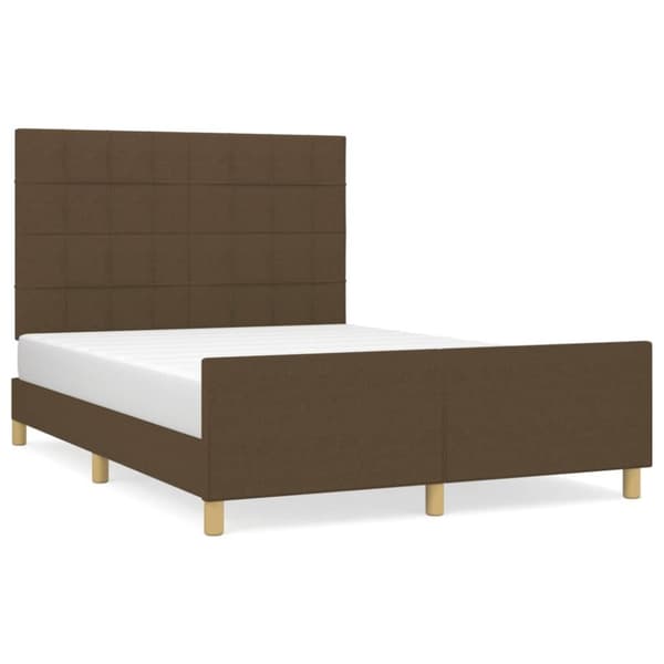 vidaXL sengeramme med sengegavl 140x190 cm stof mørkegrøn