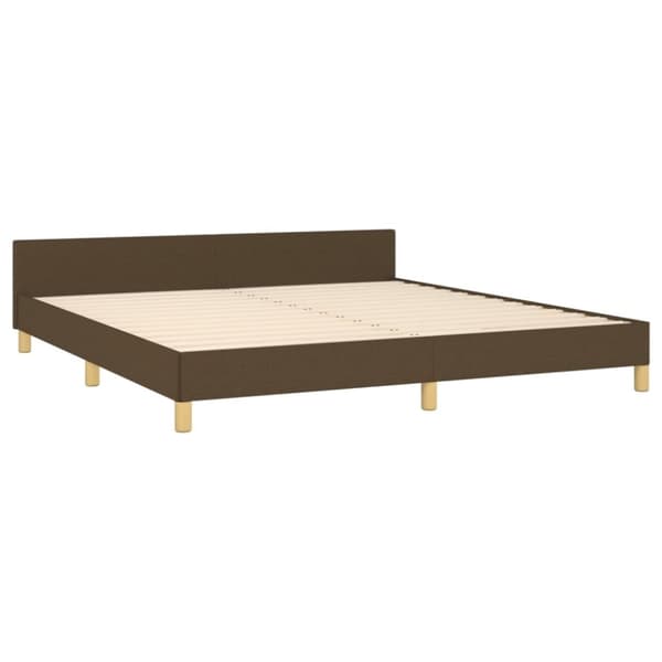 vidaXL sengeramme med sengegavl 160x200 cm stof mørkebrun