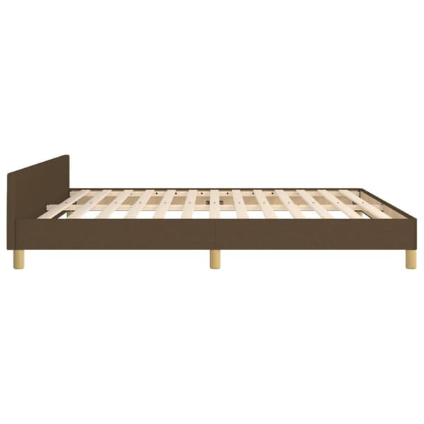 vidaXL sengeramme med sengegavl 160x200 cm stof mørkebrun