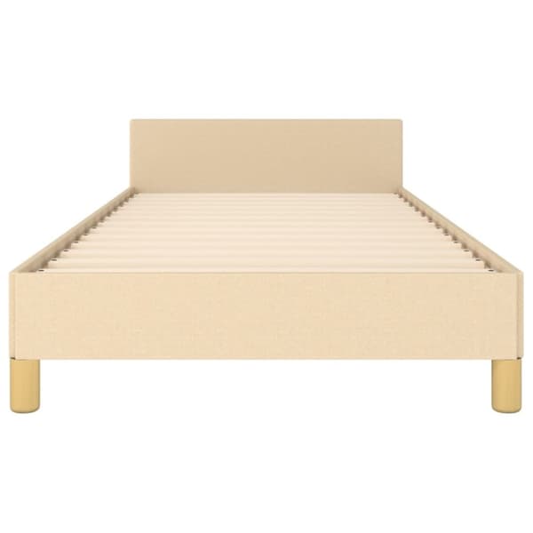 vidaXL sengeramme med sengegavl 80x200 cm stof cremefarvet