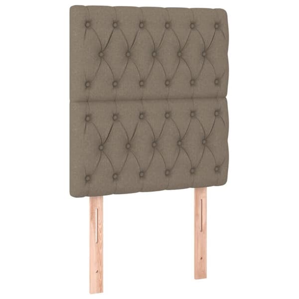 vidaXL Sängram med huvudgavel taupe 80x200 cm tyg