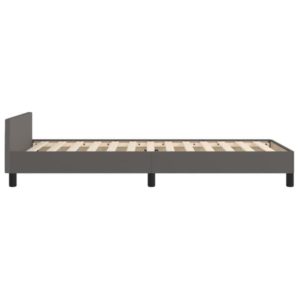 vidaXL Sängram med huvudgavel grå 90x190 cm konstläder