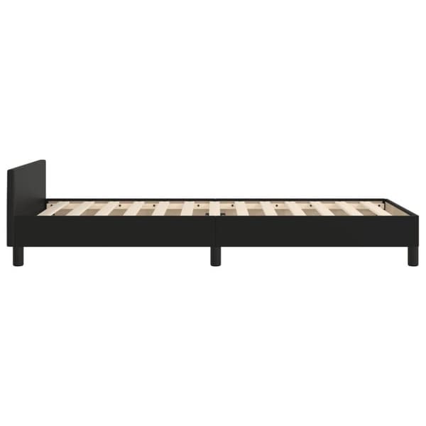 vidaXL Sängram med huvudgavel svart 90x190 cm konstläder