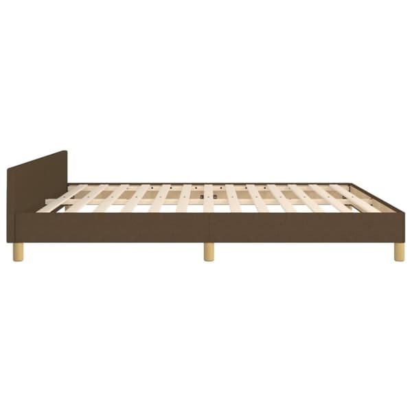 vidaXL sengeramme med sengegavl 160x200 cm stof mørkebrun