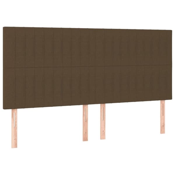 vidaXL sengeramme med sengegavl 160x200 cm stof mørkebrun