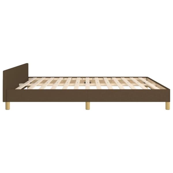vidaXL sengeramme med sengegavl 160x200 cm stof mørkebrun