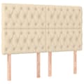 Miniatyrbillede 9 af 11: vidaXL sengeramme med sengegavl 160x200 cm stof cremefarvet