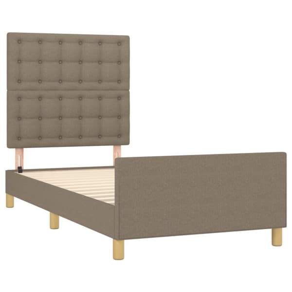 vidaXL sengeramme med sengegavl 100x200 cm stof gråbrun