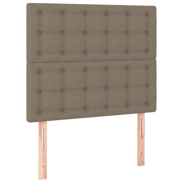 vidaXL sengeramme med sengegavl 100x200 cm stof gråbrun