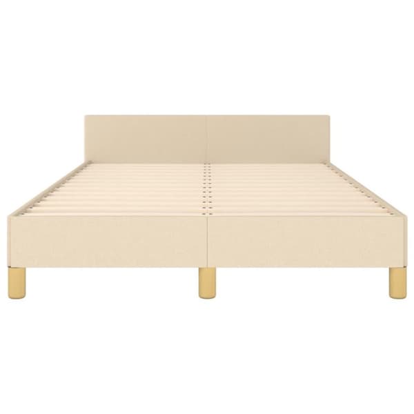 vidaXL sengeramme med sengegavl 120x200 cm stof cremefarvet