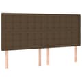 Miniatyrbillede 9 af 11: vidaXL sengeramme med sengegavl 160x200 cm stof mørkebrun